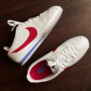 Nike Classic Cortez Sneakers (white red blue)